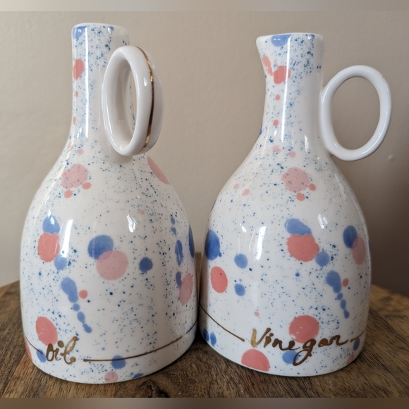 Anthropologie Other - Anthropologie Mela Oil & Vinegar Cruet Set (Abstract/Splatter Pattern)